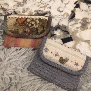 Unique Handmade wallet- gray with butterfly